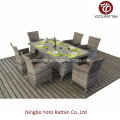 Outdoor Rattan Esszimmer Set mit Stahlrahmen (1412)